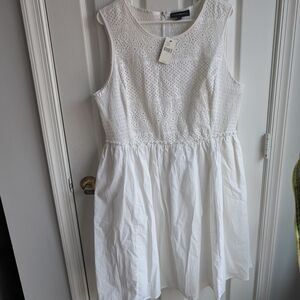 Lane Bryant White Sleeveless A-Line Midi Dress